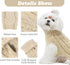 Turtleneck Small Dog Sweaters - Classic Cable Knitwear Winter Coat for Small Medium Dogs, Cream, Size S
