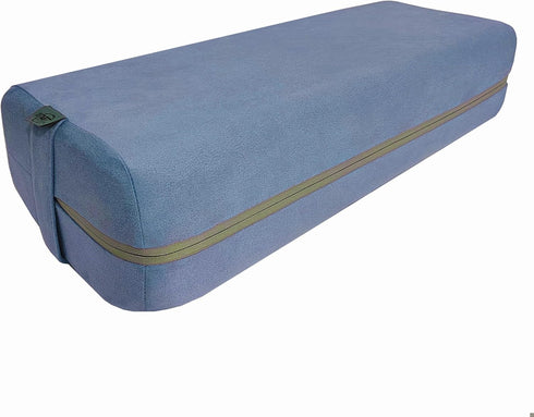 NGT New Guide Steps Yoga Bolster Pillow for Meditation, Rectangular Foam Cushion with Washable Suede Pillowcase