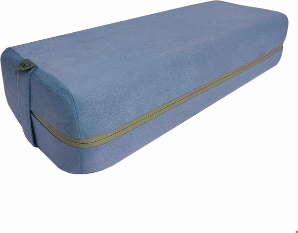 NGT New Guide Steps Yoga Bolster Pillow for Meditation, Rectangular Foam Cushion with Washable Suede Pillowcase