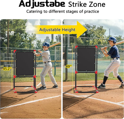 Set Baseball Strike Zone Target for Plastic Balls Compatible with Wiffle Ball and Blitzball Pitching Training Strike