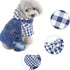 Pet Clothes Denim Dog Jeans, Striped or Grid Jumpsuit Overall Hoodie Coat for Small Medium Dogs