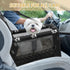 PetsHome Foldable Dog Car Seat with Removable Thick Mat, Waterproof Oxford Travel Bag for Small to Medium Dogs,