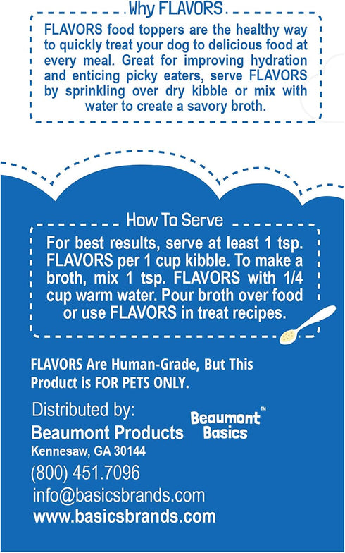 Flavors Food Topper for Dogs, Delicious Seasoning for Dog Food, Natural, Grain-Free Kibble Seasoning and Treat Mix for Picky Dogs and Puppies, White Cheddar Recipe, 3.1-Ounce