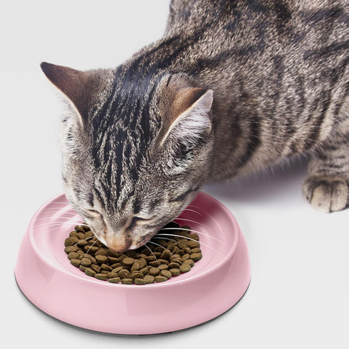 CatGuru Cat Bowls, Whisker Stress Free Cat Food Bowl, Non Slip Shallow Dish for Feeding & Watering Supplies (Set of