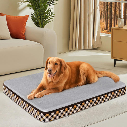 Magic Dog Orthopedic Bed for Extra Large Dogs, Super Soft 2-layer High Density Foam, Non Slip Bottom Mattress with