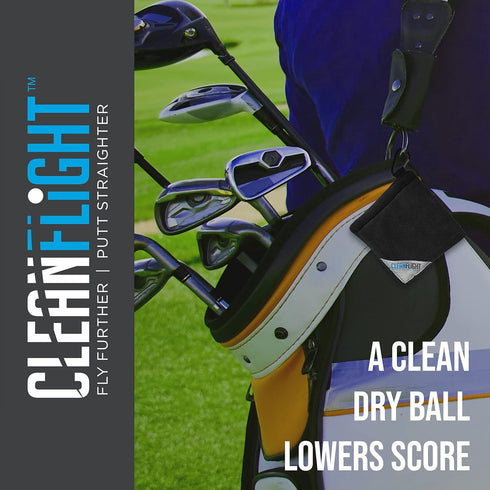 Premium Golf Ball Towel and Adjustable Flexfit Golf Cap Combo, Portable Microfiber Golf Accessories