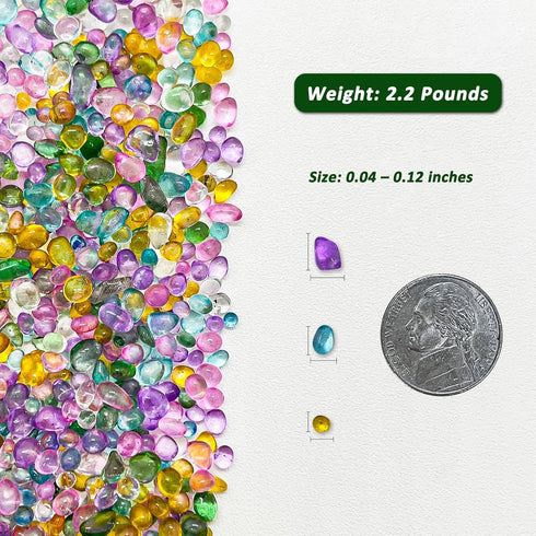 BXI 2.2 Lbs Small Aquarium Substrate Gravel Sand, Polished Smooth Vibrant Blue Sea Glass for Fish Tank