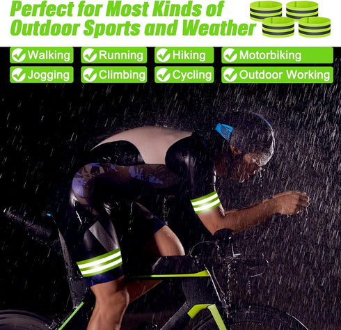 Yilloog 150 Pieces Reflective Arm Bands | High Visibility Tape Straps for Night Walking and Running