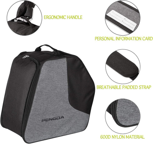 Ski Boot Bag for Kids, Waterproof Travel Bag for Ski Boots, Snowboard Boots, Goggles, and Gloves