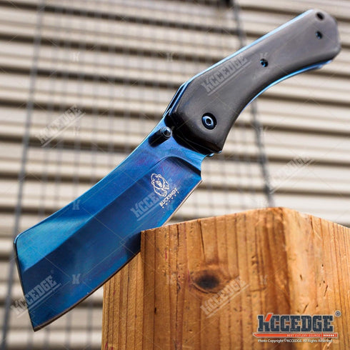 KCCEDGE BEST CUTLERY SOURCE EDC Pocket Knife with Razor Sharp Edge Cleaver Blade for Camping Gear