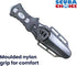 Scuba Choice Compact Stainless Steel Blunt Tip Dive Knife, 2.3" Plain Edge Blade, Black/Silver