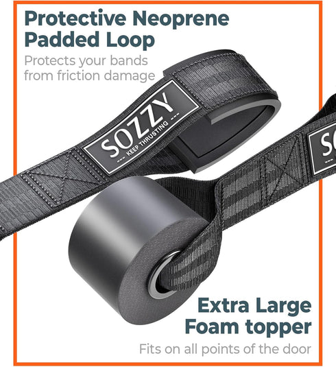 Sozzy Door Anchor for Resistance Bands, Extra Large, Heavy Duty with Solid Nylon Core, Great for Closed Loop Bands, Physical Therapy, Home Workout Equipment by Sozzy
