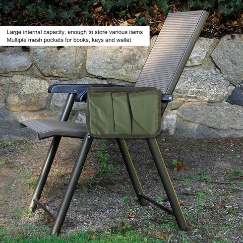 Garosa Lawn Chair Arm Caddy Canvas Chair Armrest Organizer Camping Chair Side Pocket Multiple Pockets Hanging Storage