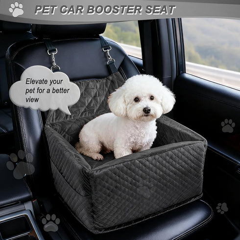 35 lbs, Memory Foam Dog Car Seat for Small/Medium Dogs,Travel Booster Seat for Dogs up to Washable Removable Cover