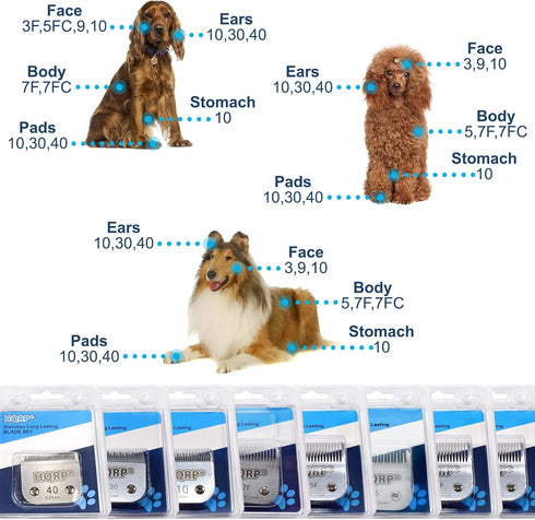 HQRP Animal Clipper Blade Compatible with Oster CryogenX Size-10 Professional Clippers for Pet Grooming
