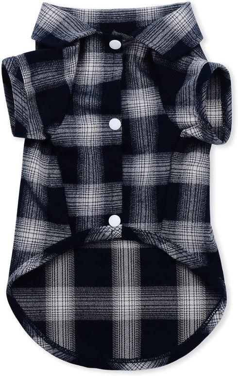 Koneseve Dog Shirt, Pet Plaid T-Shirt for Small Dog Cat Puppy, Cozy Halloween, Christmas Costumes (Blue; XL/Extra Large)