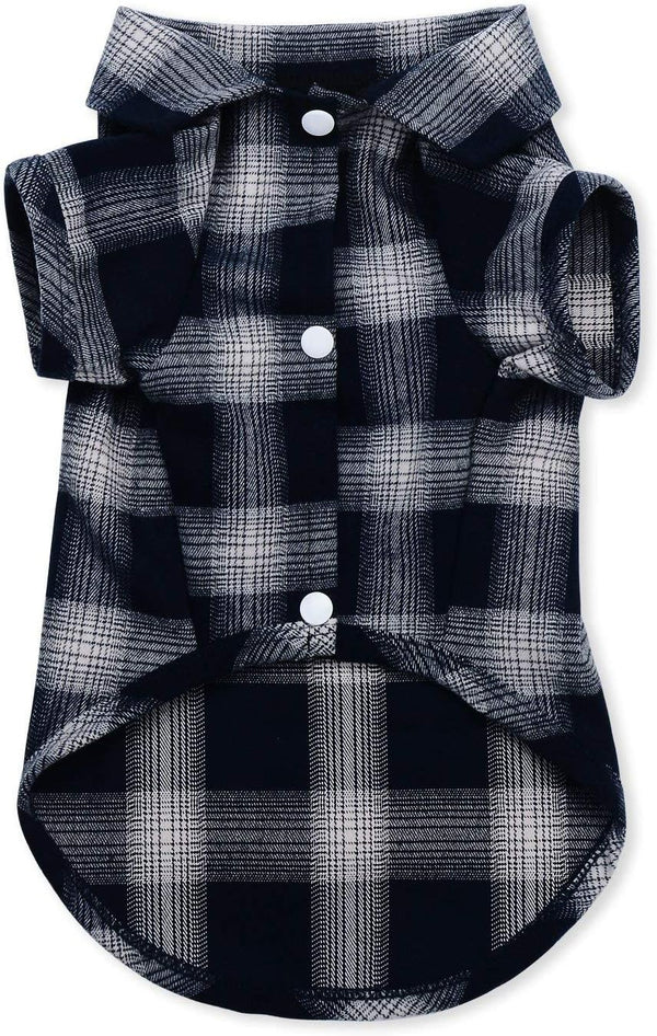 Koneseve Dog Shirt, Pet Plaid T-Shirt for Small Dog Cat Puppy, Cozy Halloween, Christmas Costumes (Blue; XL/Extra Large)