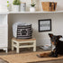 Bone Dry Pet Storage Collection, Striped Paw Patch Bin, Small Round, Black