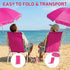 220lbs Outvita Beach Chair with Umbrella, Outdoor Folding Chair High Strength Cleanable Fabric Lightweight