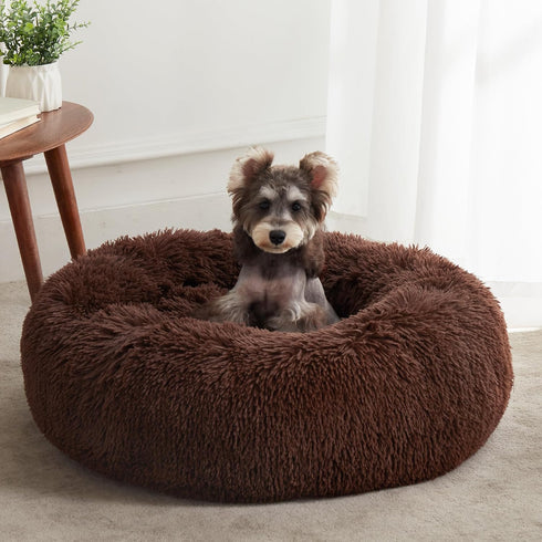 WESTERN HOME WH Calming Dog Bed & Cat Bed, Anti-Anxiety Donut Cuddler, Cozy Soft Round Bed for Small Medium Dogs and