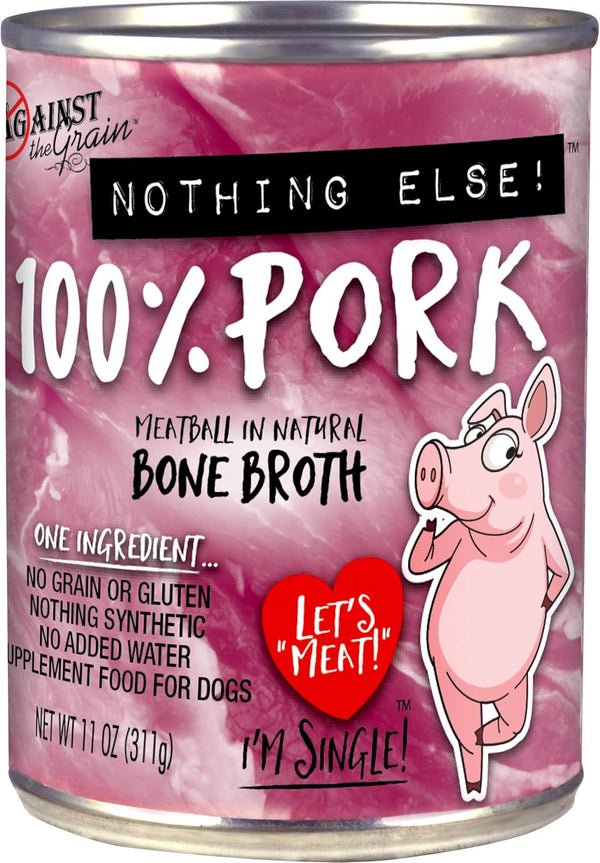 Against The Grain Nothing Else! Pork Flavor Dog Food, 11 oz Cans, Pack of 12