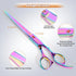 7.0in Set, 6 1 Titanium Professional Pet Grooming Scissors GEMEK in Straight & Thinning & Upwards Curved & Downwards