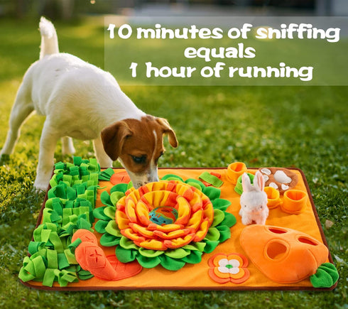 (29.5''x18.9'') Pet Snuffle Mat for Dogs Sniff Mat Nosework Feeding Mat Slow Feeder Interactive Dog Puzzle Toys