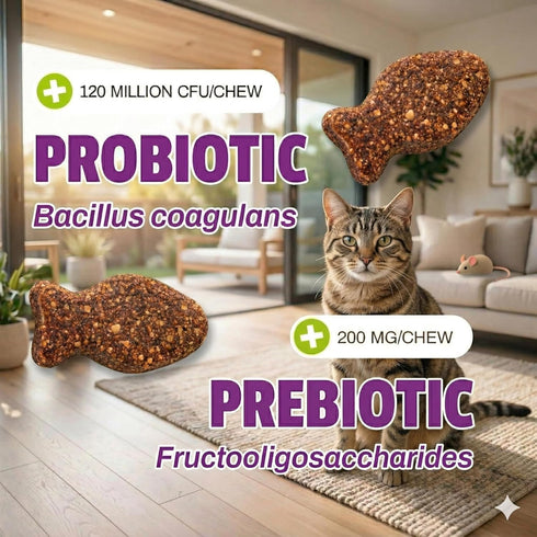Immune 100 30 Count Pet Naturals Daily Probiotic Soft Chews for Cats, Digestive and Support Supplement, Million CFU Per
