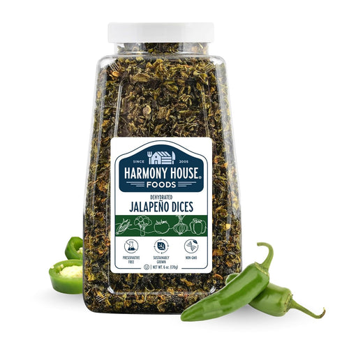 Harmony House Dried Jalapeno Peppers Dehydrated Peppers For Cooking, Camping, Emergency Supply