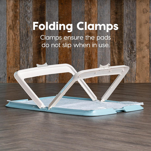 IRIS USA Pee Pad Holder, XL, Foldable Marking Dog Pad Holder with Non-Skid Rubber Feet, Fits 23"x35" Pad or Larger