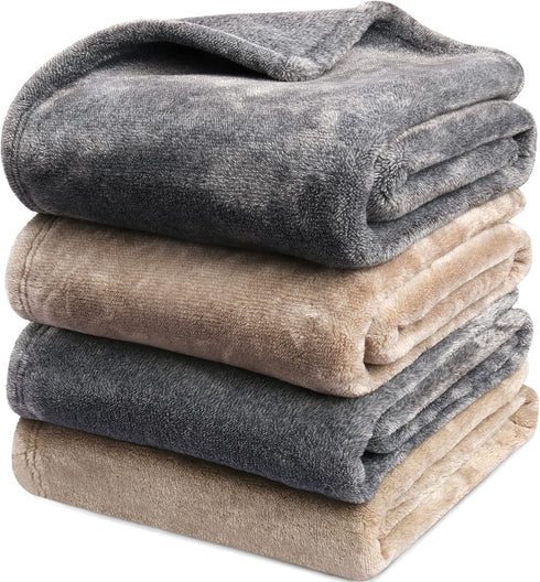 Onarway Washable Dog Blanket for Puppy - 4 Packs of 28”x20” Fluffy Soft Throws for Cats and Dogs - Fleece Blankets for