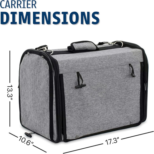 Bird Travel Carrier, Portable Cage for Small Pets, Airlines Approved for Parakeets, Lovebirds, Grey