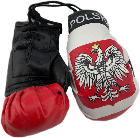 Hanging Car Mirror Mini Boxing Gloves (Poland) by Red Hat Ent