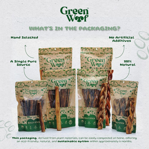 Bully Sticks (12 Inch), 100% Pure Beef Treats, Easily Digestible, Organic, Grain-Free, Durable Chews for Medium & Large