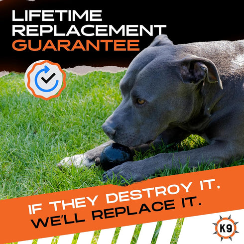 Monster K9 Indestructible Dog Ball - Medium & Large Breeds - Ultra Durable for Aggressive Chewers - 2.8in Solid