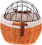 Healifty Rattan Woven Bike Basket for Pets Front Pannier Storage Basket Breathable