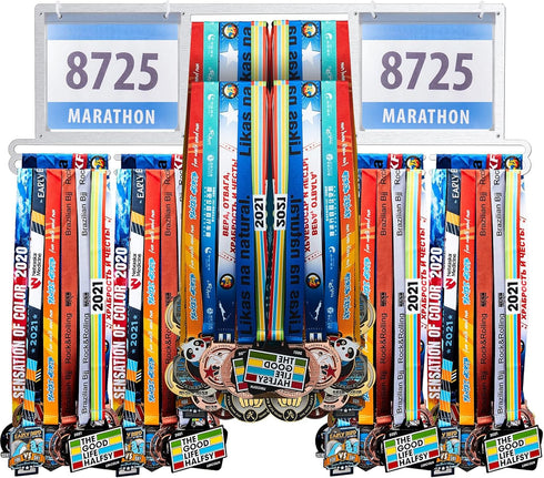 Shimeyao Race Bib and Medal Display Hanger, Metal Rack Holder Wall Mounted