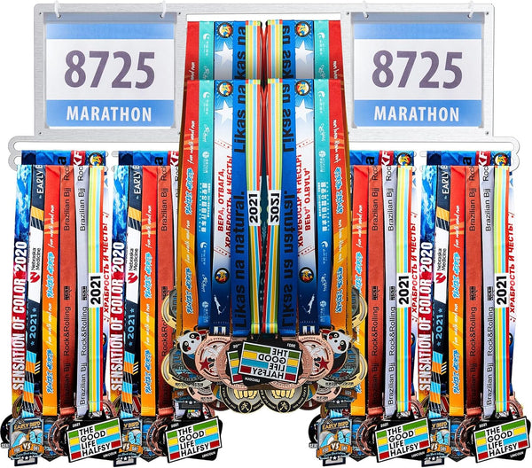Shimeyao Race Bib and Medal Display Hanger, Metal Rack Holder Wall Mounted