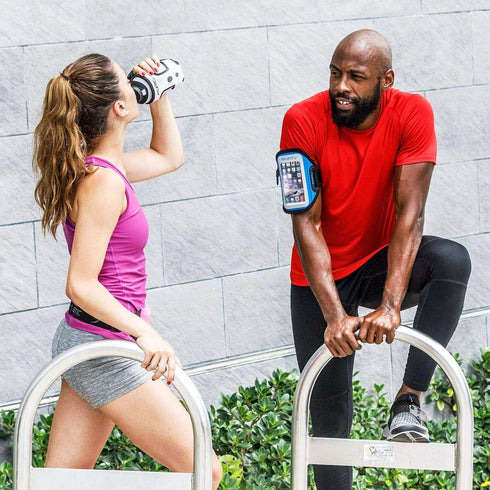 Fitletic HydraPocket Handheld Water Bottle Carrier in Silver and Black