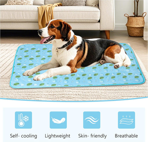 DELIFUR Cat Cooling Mat- Pet Cooling Mat Outdoor for Dogs Self Cooling Pad for Kitten Cat Puppy Machine Washable