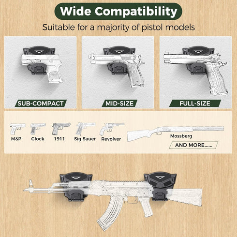 Magnetic Gun Mount with Trigger Guard Protection,Gun Magnet Mount for Most Guns | Indoor Gun Racks| Gun Holder Holster