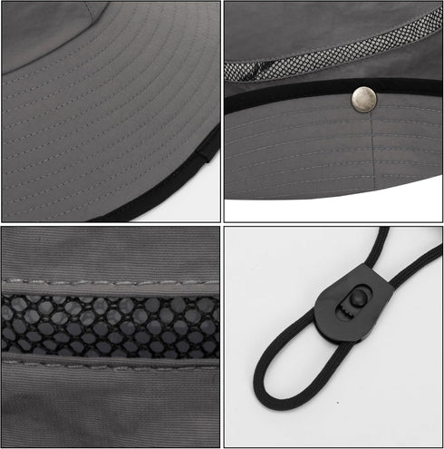 Foldable Fishing Hat, Breathable Beach Sun Hat - Outdoor Packable UV Protection Safari Bucket Hat