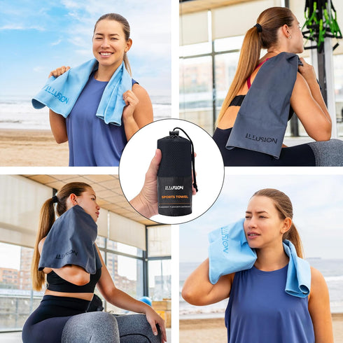 (32" 16''W)-Lightweight illusion Small Microfiber Gym Towels for Men and Women Active Sports L x Quick Dry Gym Towel