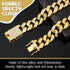 LEIFIDE Gold Dog Chain Collar 20 mm Wide Diamond Necklace for Medium Large Dogs (18 Inch)