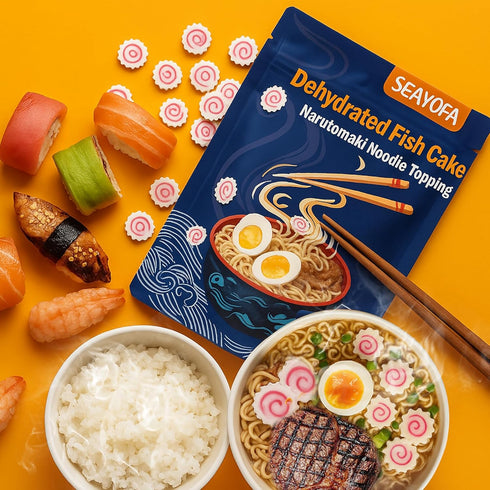 5.3oz Freeze Dried Narutomaki Fish Cake - Japanese Ramen Toppings for Instant Noodles, Udon, Soup, Camping Food
