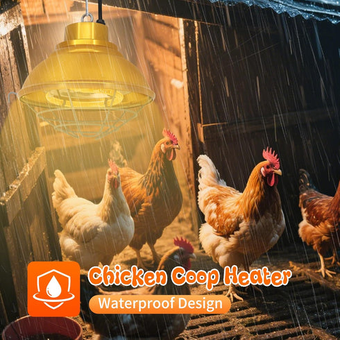 Abustle pig Bulb, 600W 2-Mode (350, Chicken Coop Heater with Carbon Fiber Heat Lamp for Chickens Brooder, Chicken