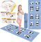 Garybank Kids Yoga Mat Set - Non-slip Exercise Mats with Fun Prints & 12 Yoga Cards for Kids