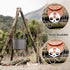 Portable Outdoor Campfire Grill Tripod Board, Stainless Steel Camping Grill Tripod Set with Adjustable Chain Hook for