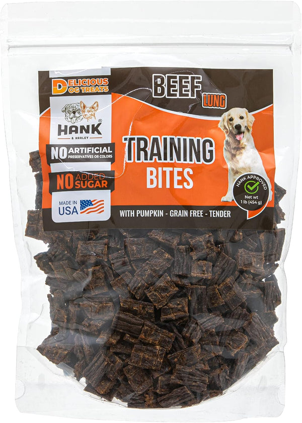 Hank & Harley Training Bites, Beef Lung 1 lb - USA Lean