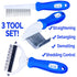 Ultimate Pet Dematting & Deshedding Set - 3 in 1 Grooming Tool Set - Dual Sided Undercoat Rake, Dematting Razor Comb & Detangling Pet Comb